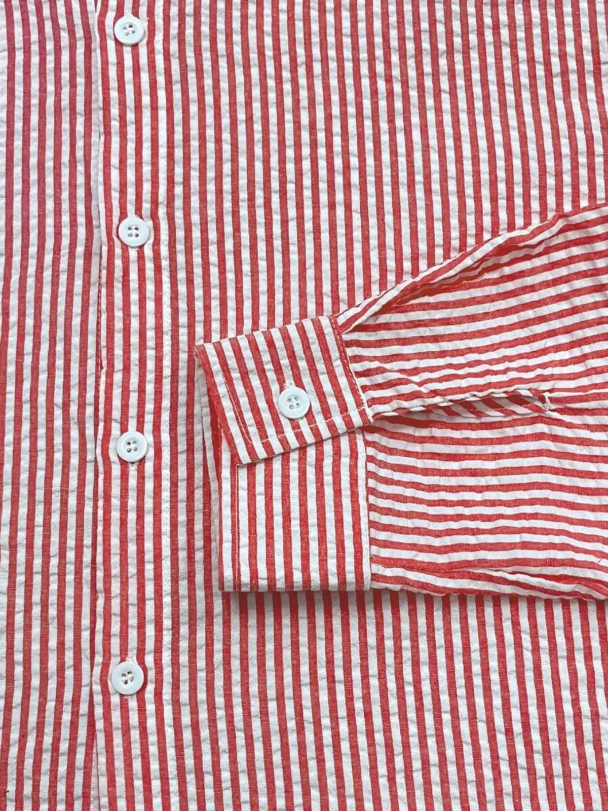 Camisa de Manga Larga a Rayas para Hombre, Corte Holgado, Elegante, Cómoda, Informal, para Todas las Temporadas, Ideal para Actividades al Aire Libre