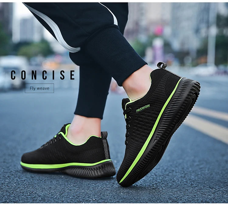 Zapatos de punto para correr para hombre, zapatillas de deporte informales a la moda para hombre, zapatillas deportivas transpirables atléticas para gimnasio, zapatillas ligeras para correr