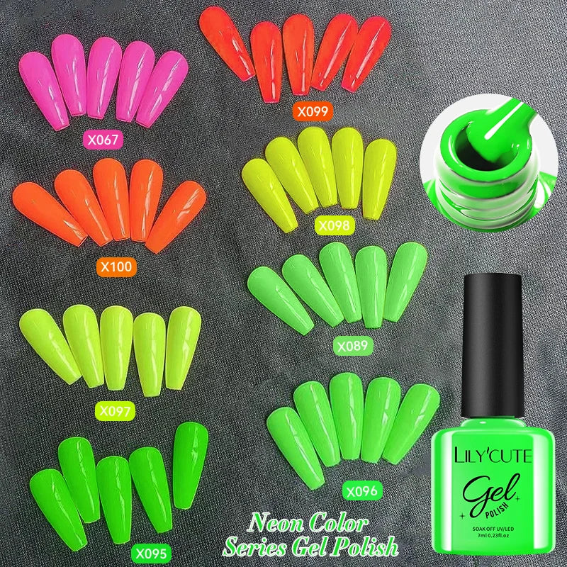 LILYCUTE-Juego de esmaltes en Gel para uñas, barniz semipermanente para manicura UV, serie café, 125 colores, 7ml, 6 unidades por Set