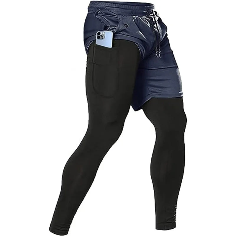 Pantalones deportivos para hombre, chándales atléticos de entrenamiento 2 en 1, ropa deportiva, pantalones de entrenamiento para hombre, pantalones para correr, gimnasio, Fitness, pantalones para correr para hombre