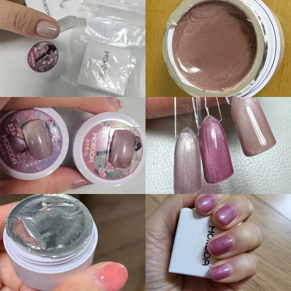 5 g/botella de Gel de ojo de gato para uñas de luz de luna blanca, esmalte de Gel satinado magnético, barniz de manicura de fototerapia con purpurina en remojo de 9 colores