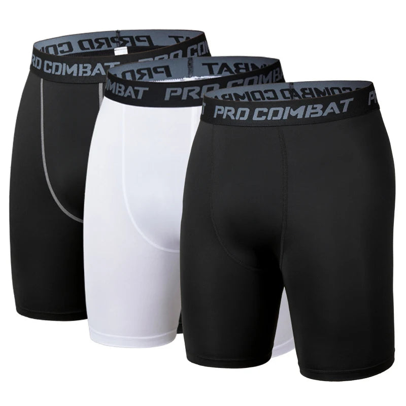 Leggings deportivos para hombre, pantalones cortos, secado rápido, elásticos, para fitness, correr, atletismo, entrenamiento de baloncesto, compresión