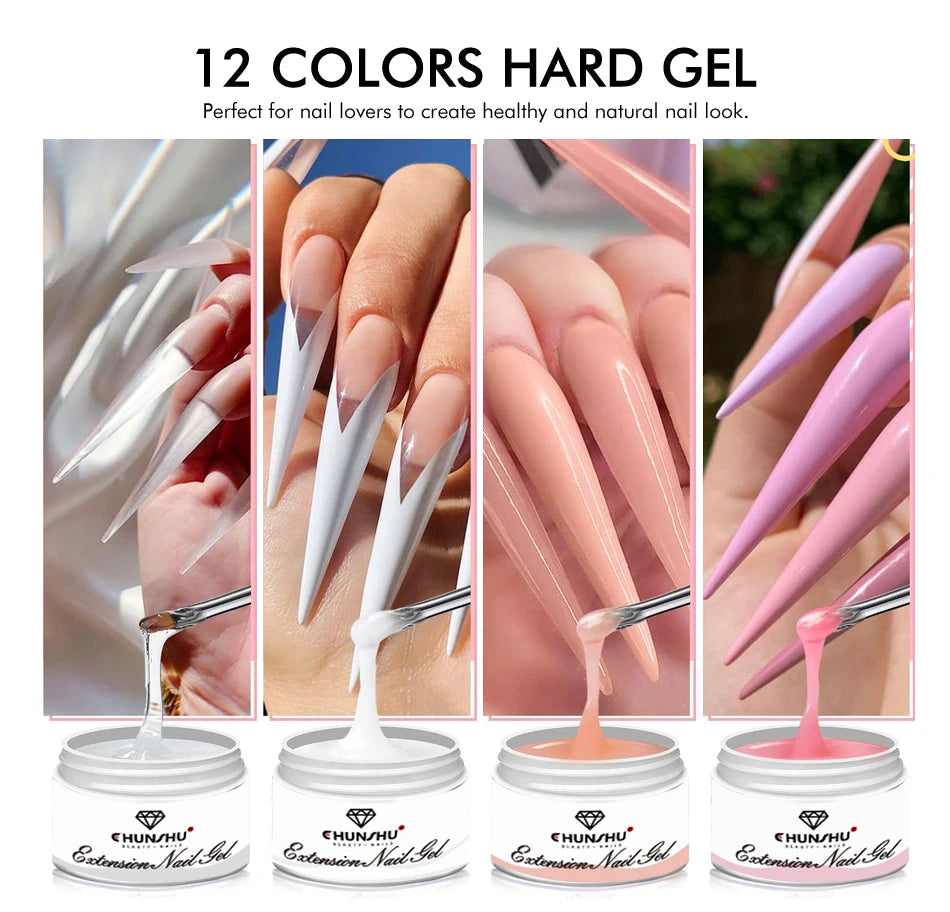 Gel duro de 30ML para extensión de uñas, Gel constructor blanco lechoso, refuerzo autonivelante, Gel para uñas, manicura de camuflaje