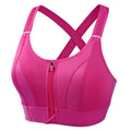 Sujetadores deportivos para mujer, cremallera frontal, correa ajustable, elástico a prueba de golpes, sujetador atlético para Fitness, Top corto ajustado para Yoga
