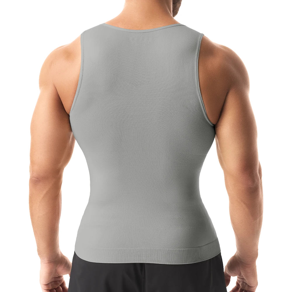 Camisa de compresión para hombre para moldeador de cuerpo, chaleco adelgazante, ropa interior ajustada para abdomen, camiseta sin mangas