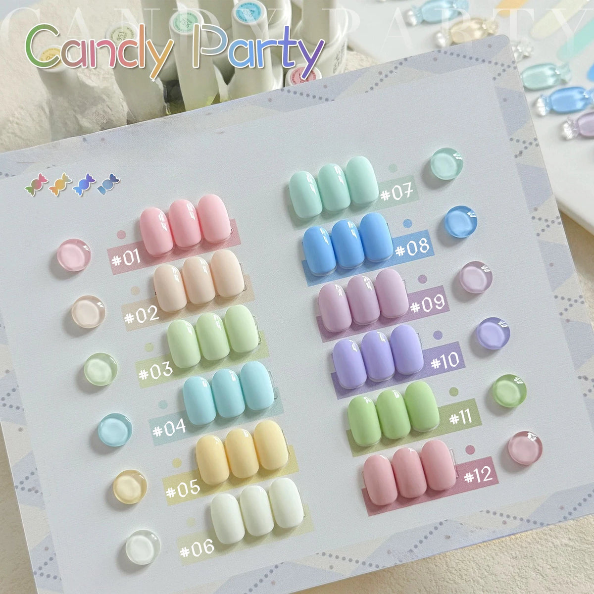 MAINEL 1-12 Uds. Esmalte de Uñas en Gel UV Brillante Nude de Moda, Cosméticos para Uñas, Puntas de Gel para Uñas, Barniz de Uñas