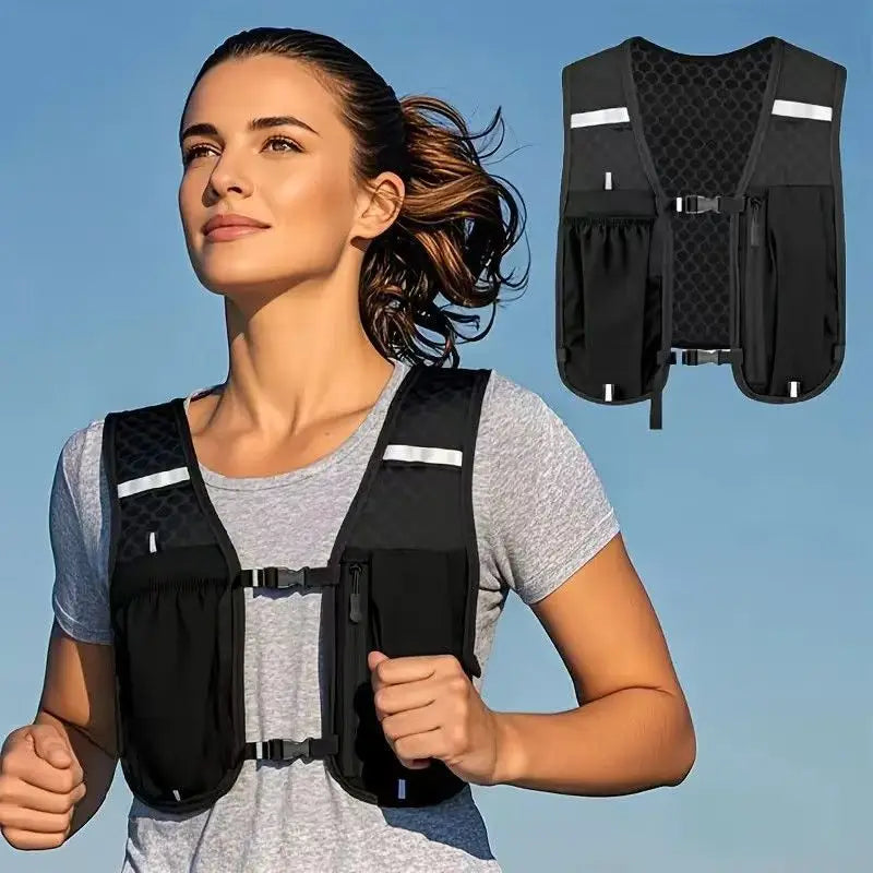 Chaleco de Hidratación para Correr, Ajustable, Ligero y Reflectante, para Hombres y Mujeres, Ideal para Maratón