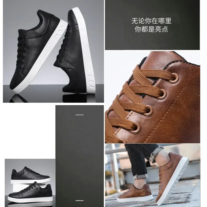 Zapatos informales Mocasines Zapatillas de deporte de cuero británico Zapatos planos Zapatos clásicos de cuero para hombres Primavera Verano Nuevos mocasines de diseñador de moda