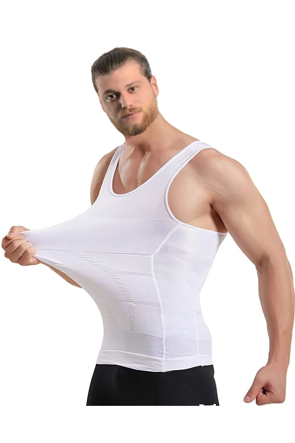 Camiseta de Compresión para Hombre, Chaleco Moldeador de Cuerpo sin Costuras, Camiseta Reductora, Faja Reductora de Cintura, Camiseta Interior Moldeadora, Camiseta para Pérdida de Peso