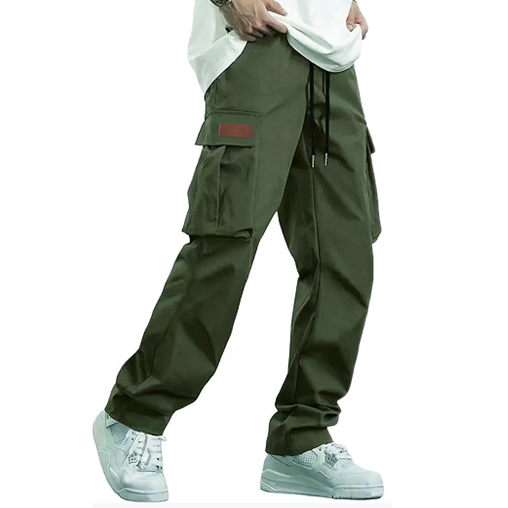 2025nuevos pantalones de trabajo para hombres, pantalones casuales rectos sueltos para hombres europeos y americanos, pantalones de bolsillo para ropa de trabajo para hombres