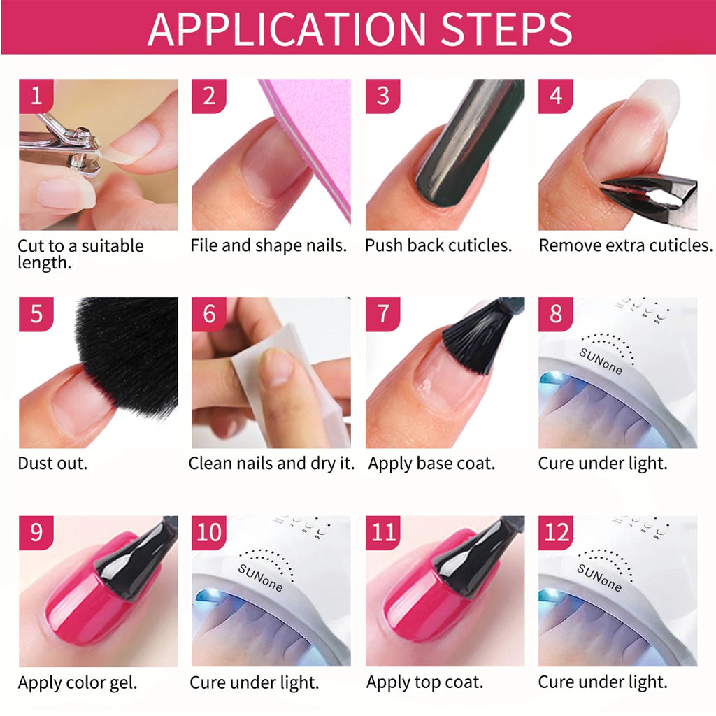 Quiska - Juego de 2 Esmaltes de Uñas en Gel Blanco y Negro de 8 ml, Semipermanentes, Secado con Lámpara UV LED, Herramientas de Manicura, Diseño DIY