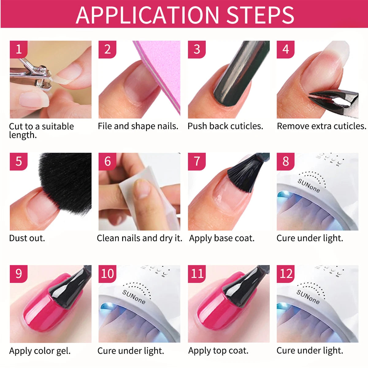 Quiska - Juego de 2 Esmaltes de Uñas en Gel Blanco y Negro de 8 ml, Semipermanentes, Secado con Lámpara UV LED, Herramientas de Manicura, Diseño DIY