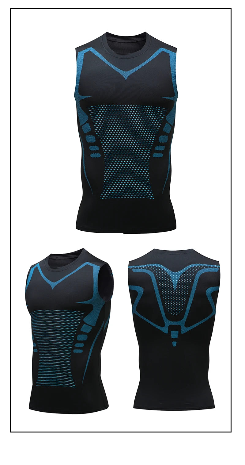 Camiseta de Compresión sin Mangas para Hombre, Ropa Deportiva de Secado Rápido con Estampado, Chaleco Deportivo Masculino para Fitness, Culturismo y Entrenamiento Muscular