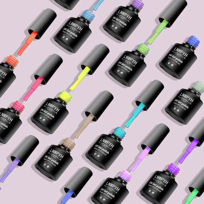 Kit de esmalte de uñas, Kit de uñas acrílico, juego de Gel de uñas de polietileno con lámpara de uñas, extensión de uñas, Gel de brillo, juego de herramientas de manicura de Gel de construcción UV