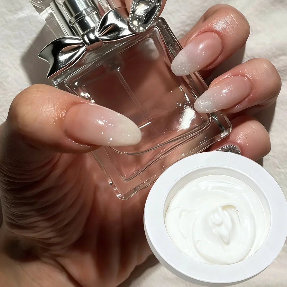 1 caja de esmalte de uñas en Gel rosa melocotón, textura mate, pegamento para tapar uñas con 1 cojín de aire, barniz de uñas LED UV para remojar