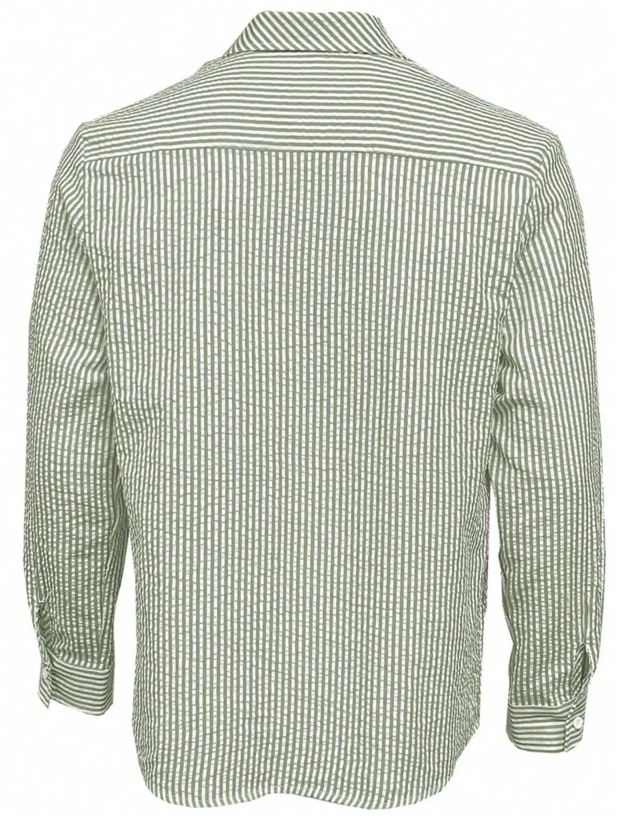 Camisa de Manga Larga a Rayas para Hombre, Corte Holgado, Elegante, Cómoda, Informal, para Todas las Temporadas, Ideal para Actividades al Aire Libre
