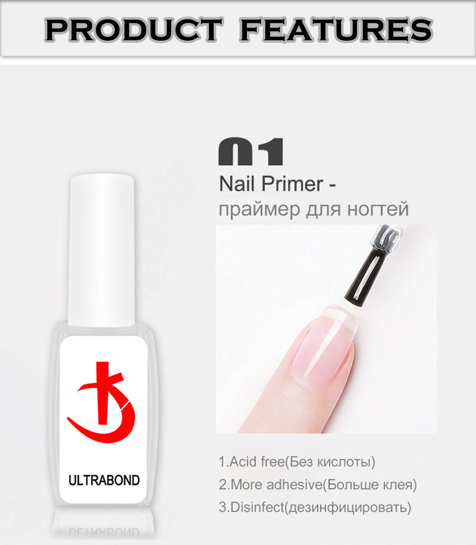 KODI JYJ Base y Top Coat para Esmalte en Gel, Primer sin Ácido, Barniz Híbrido Semipermanente, Top Coat Mate, Base de Goma Gruesa para Uñas
