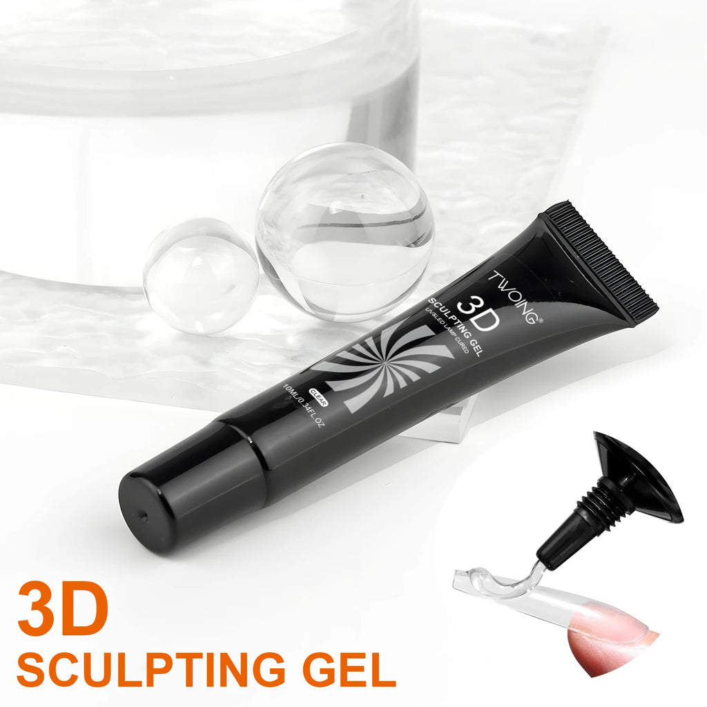 Gel para decoración de uñas 3D de 10 ml: diseños de bricolaje, gel para esculpir resistente al agua, gel para diseño de uñas resistente al agua para tallas y formas intrincadas