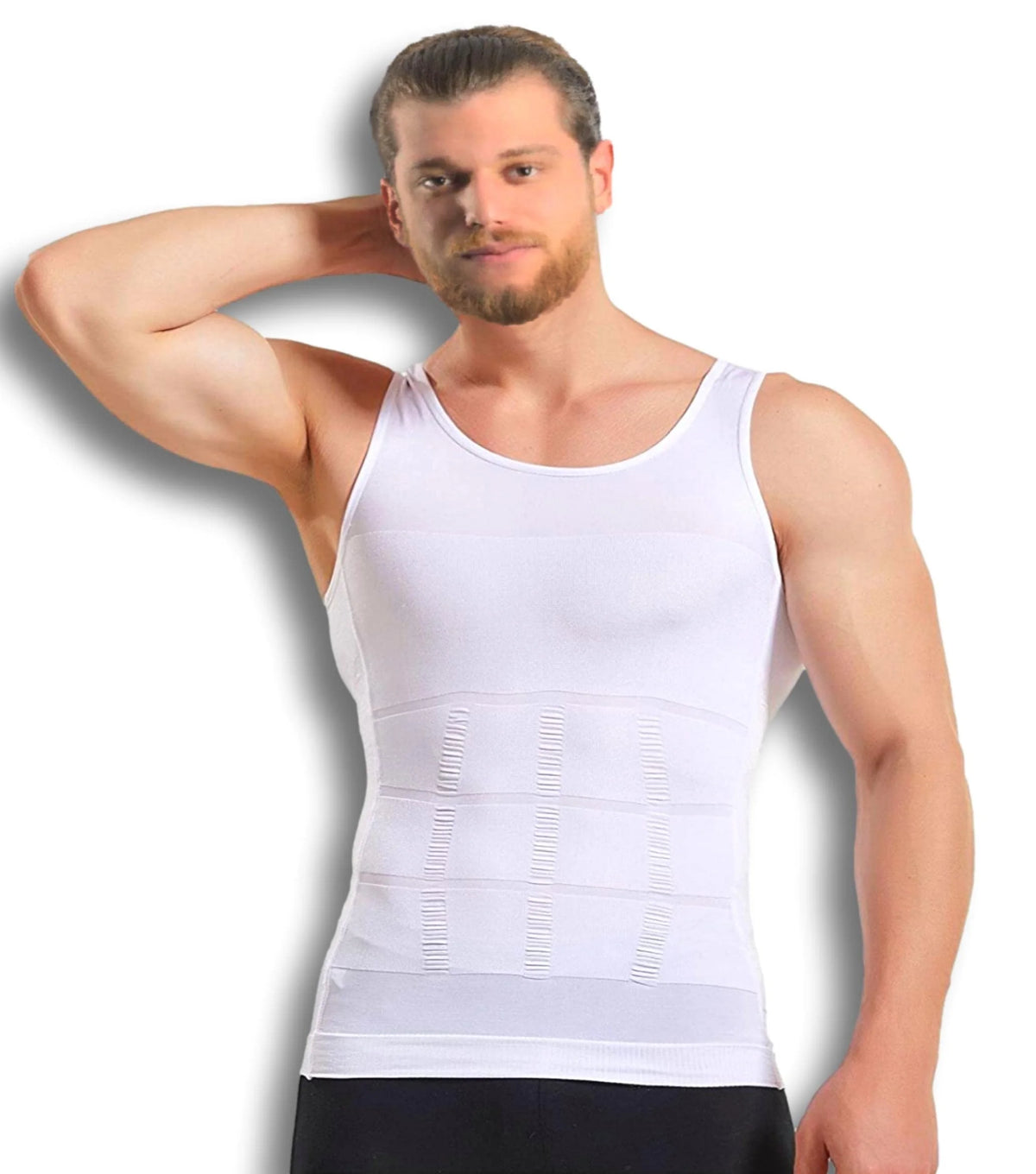 Camiseta de Compresión para Hombre, Chaleco Moldeador de Cuerpo sin Costuras, Camiseta Reductora, Faja Reductora de Cintura, Camiseta Interior Moldeadora, Camiseta para Pérdida de Peso
