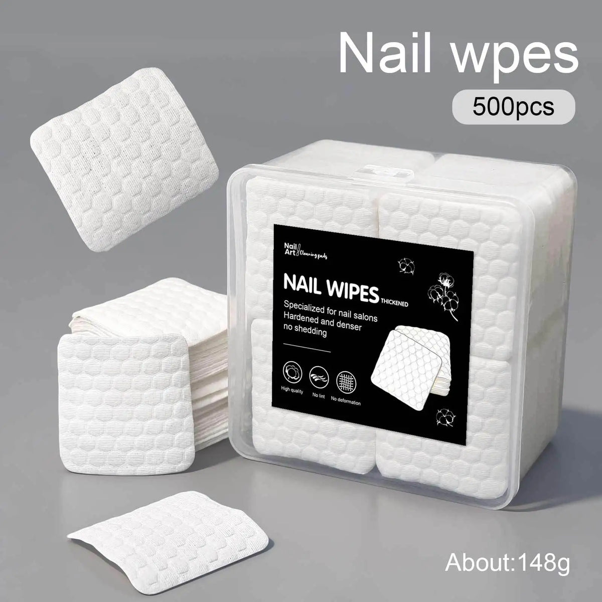 200/500 unids/pack/caja herramientas sólidas y duraderas para uñas Gel de manicura almohadillas quitaesmalte de uñas toallitas sin pelusa envolturas de servilletas