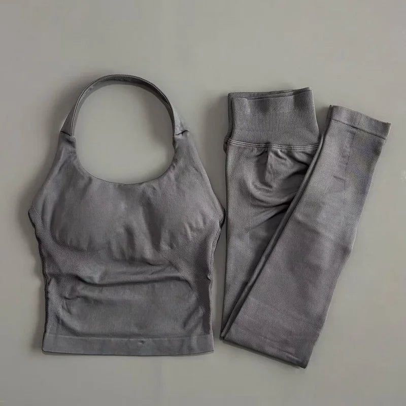 Conjunto Fitness 2 Piezas para Mujer – Top + Leggings