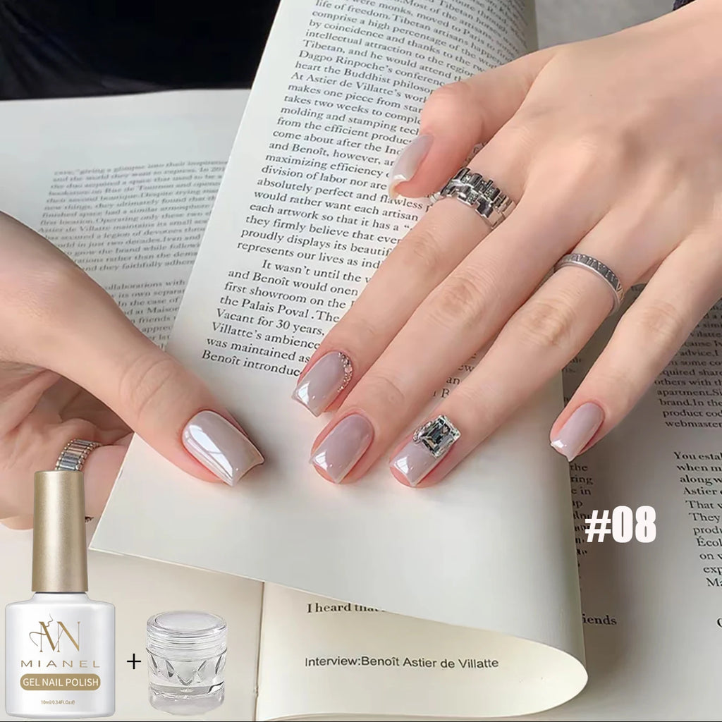 MAINEL 1-12 Uds. Esmalte de Uñas en Gel UV Brillante Nude de Moda, Cosméticos para Uñas, Puntas de Gel para Uñas, Barniz de Uñas