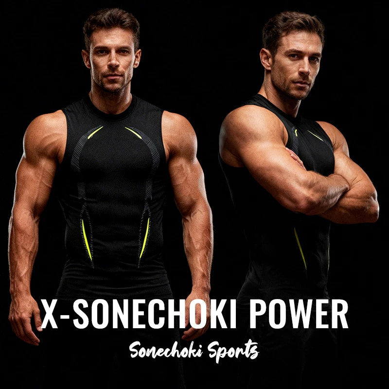 Camiseta de Compresión sin Mangas para Hombre, Ropa Deportiva de Secado Rápido con Estampado, Chaleco Deportivo Masculino para Fitness, Culturismo y Entrenamiento Muscular