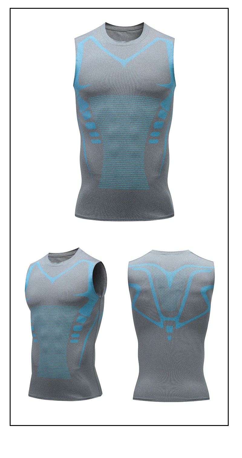 Camiseta de Compresión sin Mangas para Hombre, Ropa Deportiva de Secado Rápido con Estampado, Chaleco Deportivo Masculino para Fitness, Culturismo y Entrenamiento Muscular