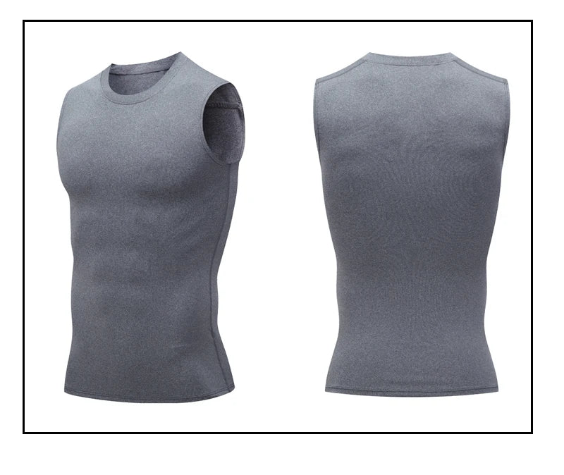 Camiseta de Compresión sin Mangas para Hombre, Ropa Deportiva de Secado Rápido con Estampado, Chaleco Deportivo Masculino para Fitness, Culturismo y Entrenamiento Muscular