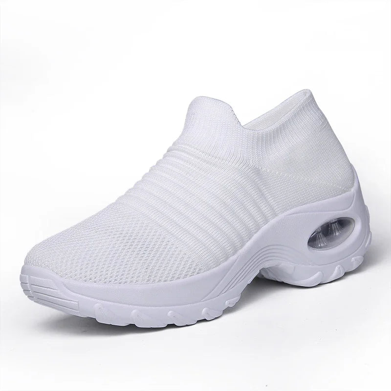 Zapatillas de deporte para mujer, moda de verano, zapatos deportivos informales negros, malla transpirable, ligero, cojín de aire, calzado antideslizante para correr