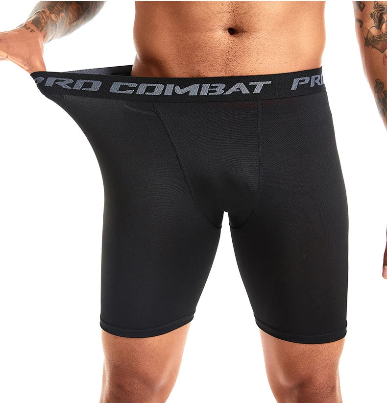 Leggings deportivos para hombre, pantalones cortos, secado rápido, elásticos, para fitness, correr, atletismo, entrenamiento de baloncesto, compresión