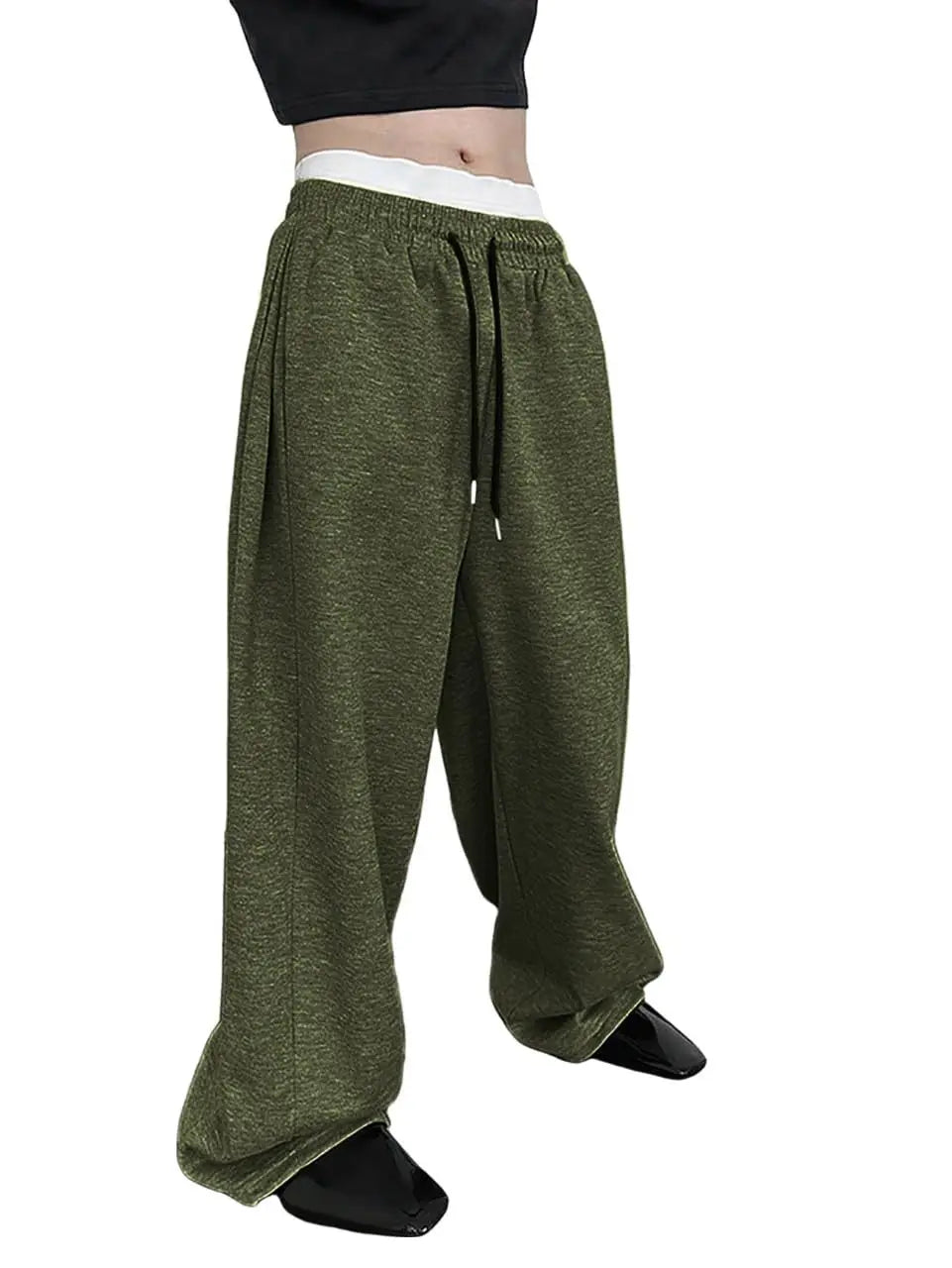 Pantalones de chándal para hombre, Joggers de ajuste recto para deportes y ropa de calle, pantalón informal holgado de gran tamaño con cordón, pantalón largo con múltiples bolsillos para hombre
