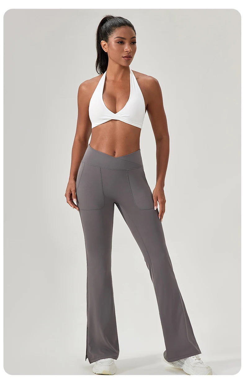 Sujetador deportivo de yoga para mujer, cuello halter con diseño de espalda elegante, sujetador de gimnasio sexy para correr, sujetadores deportivos de fitness