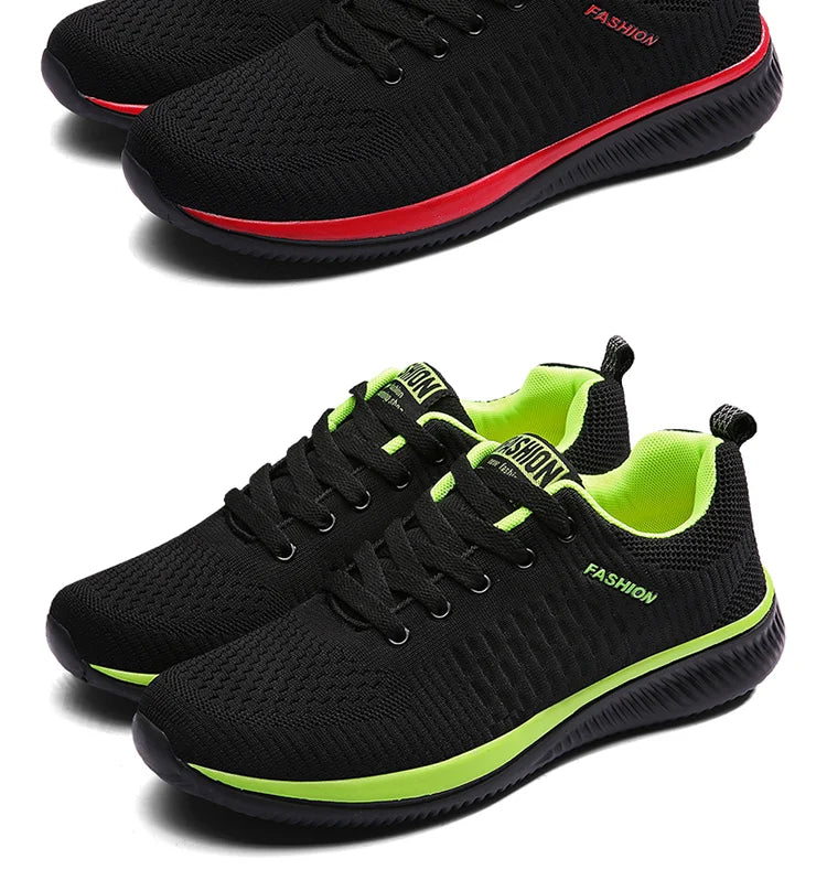Zapatos de punto para correr para hombre, zapatillas de deporte informales a la moda para hombre, zapatillas deportivas transpirables atléticas para gimnasio, zapatillas ligeras para correr