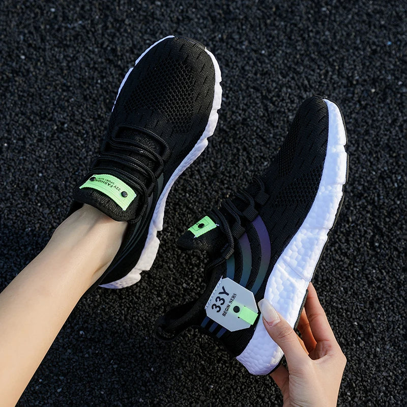 Zapatos deportivos informales para hombre, zapatillas ligeras transpirables, zapatillas de correr negras de malla para exteriores, zapatillas deportivas para correr Tenis para caminar