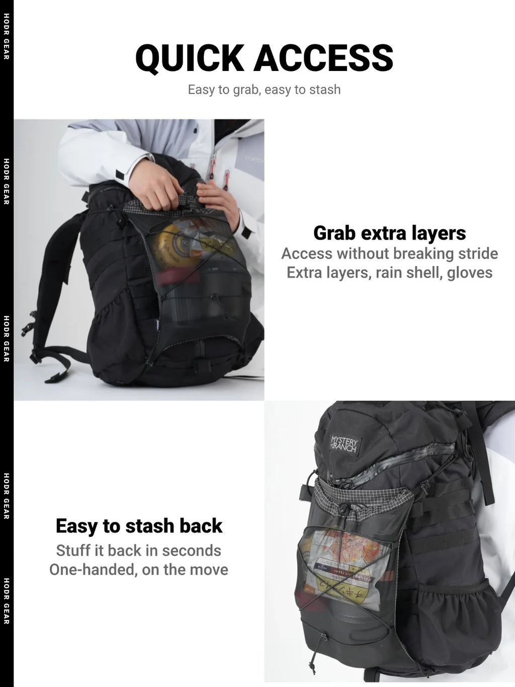 [HODRGEAR] Mochila Modular Kangaroo Pouch Expandible 6L Ultraligera 58g Gridstop para Senderismo y Trekking UL Gear Beaver Tail