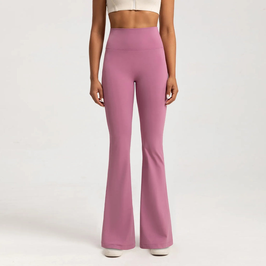 Mallas de Yoga de gama alta, pantalones de Yoga ajustados, pantalones de pierna ancha de cintura alta, pantalones transpirables para gimnasio, mallas deportivas informales con campana para mujer