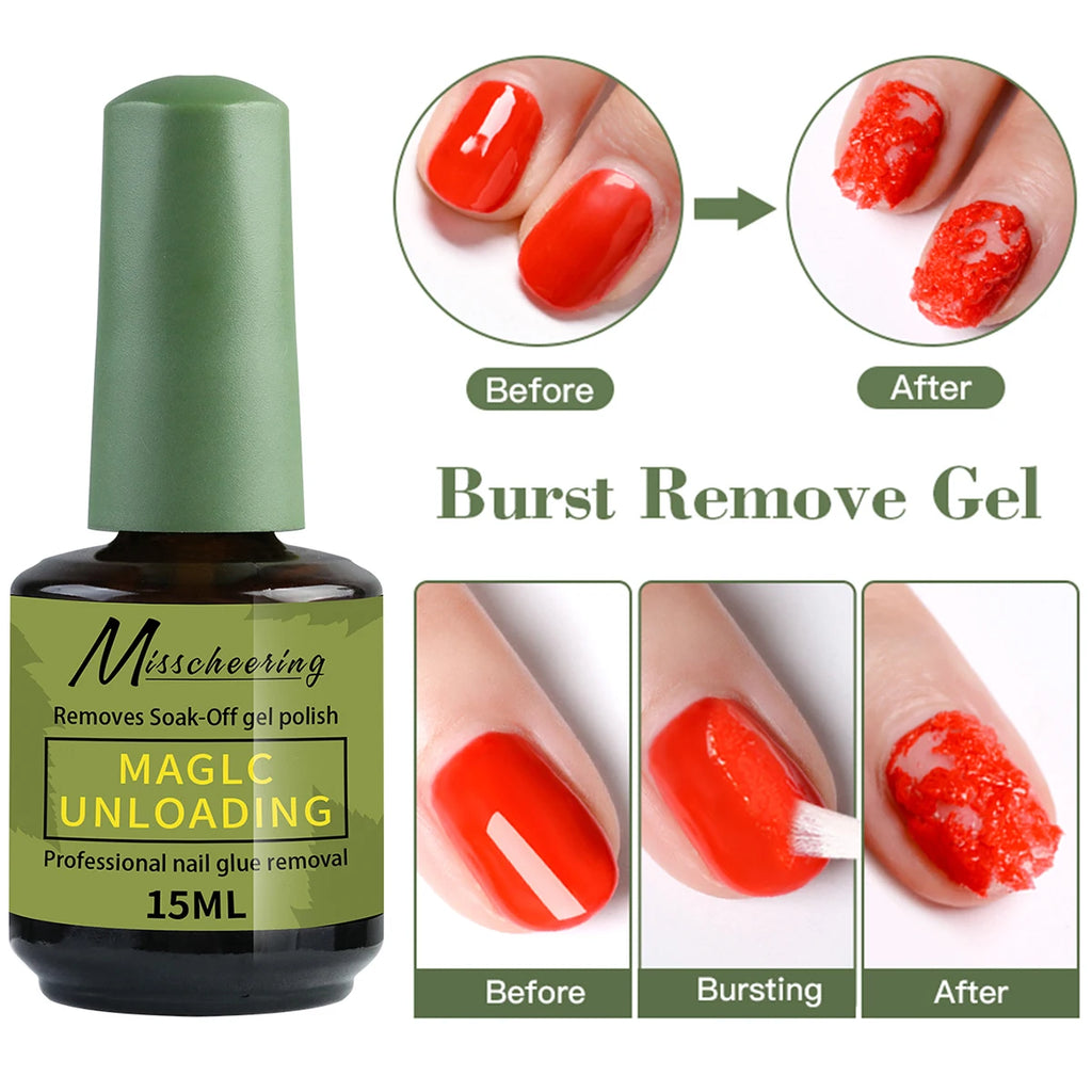 1/2 piezas/juego de removedor mágico de uñas con herramienta de extracción que elimina rápida y fácilmente el esmalte de uñas en gel y el gel de poliuretano sin dañar las uñas