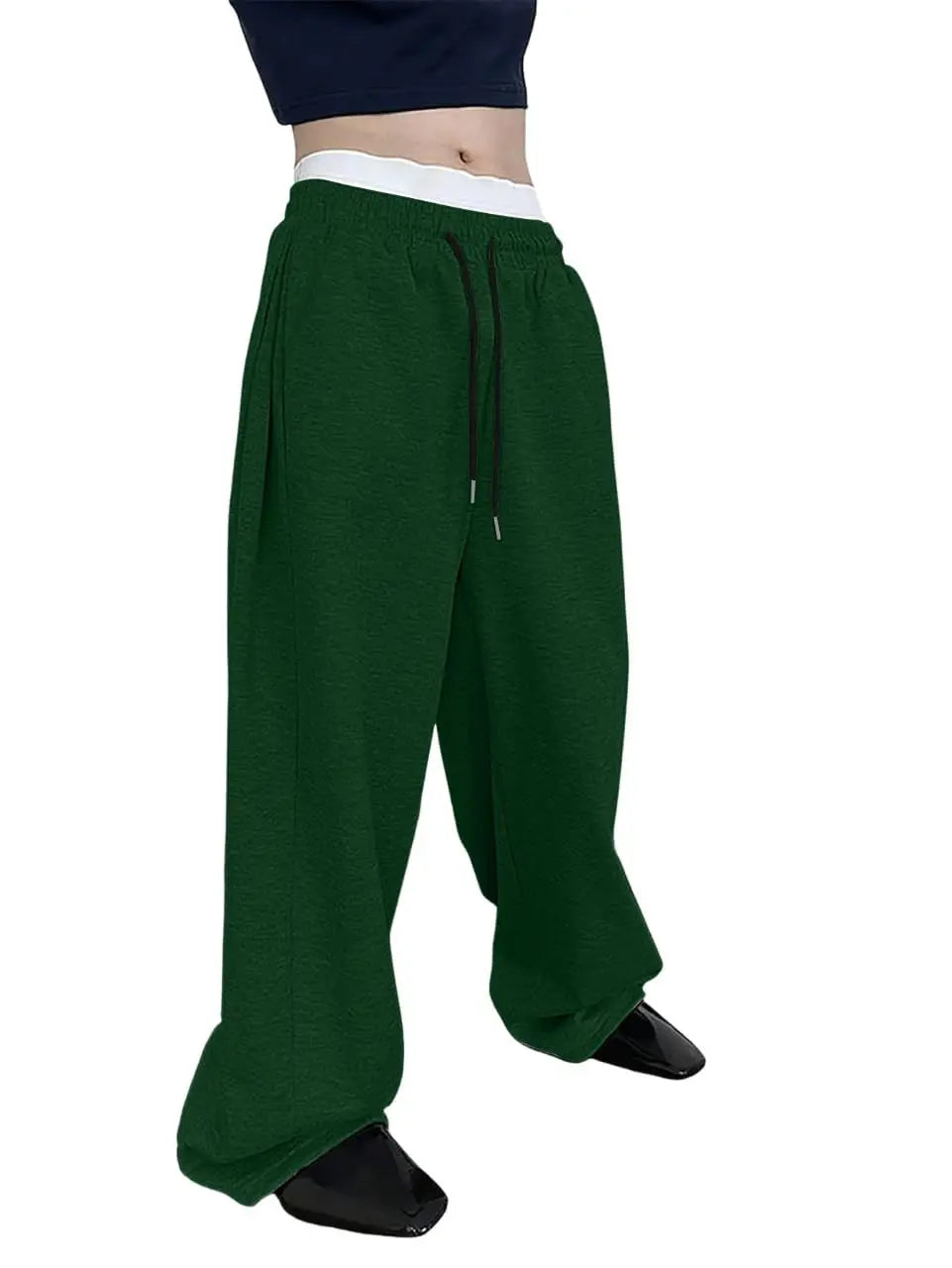 Pantalones de chándal para hombre, Joggers de ajuste recto para deportes y ropa de calle, pantalón informal holgado de gran tamaño con cordón, pantalón largo con múltiples bolsillos para hombre