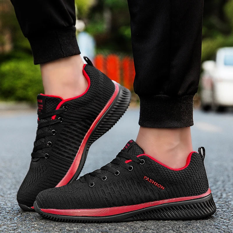 Zapatos de punto para correr para hombre, zapatillas de deporte informales a la moda para hombre, zapatillas deportivas transpirables atléticas para gimnasio, zapatillas ligeras para correr