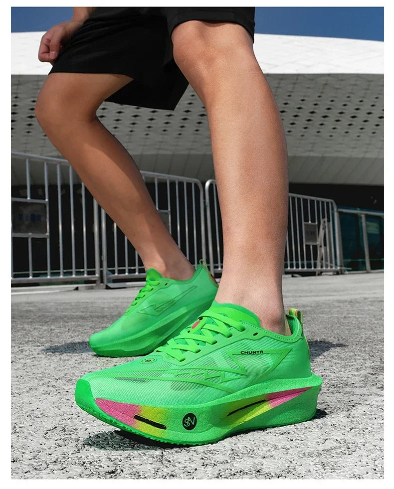 Zapatillas para correr especialidad tabla de carbono maratón hombres deportes transpirables ligeros mujeres cómodas zapatillas deportivas