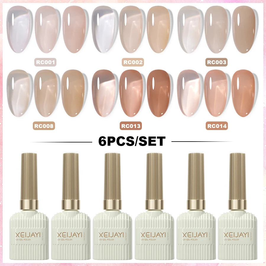 XEIJAYI 6 uds 15Ml juego de esmalte de uñas en gel perfecto para remojar esmalte de uñas en gel o decoración de uñas para el hogar y el salón Diy