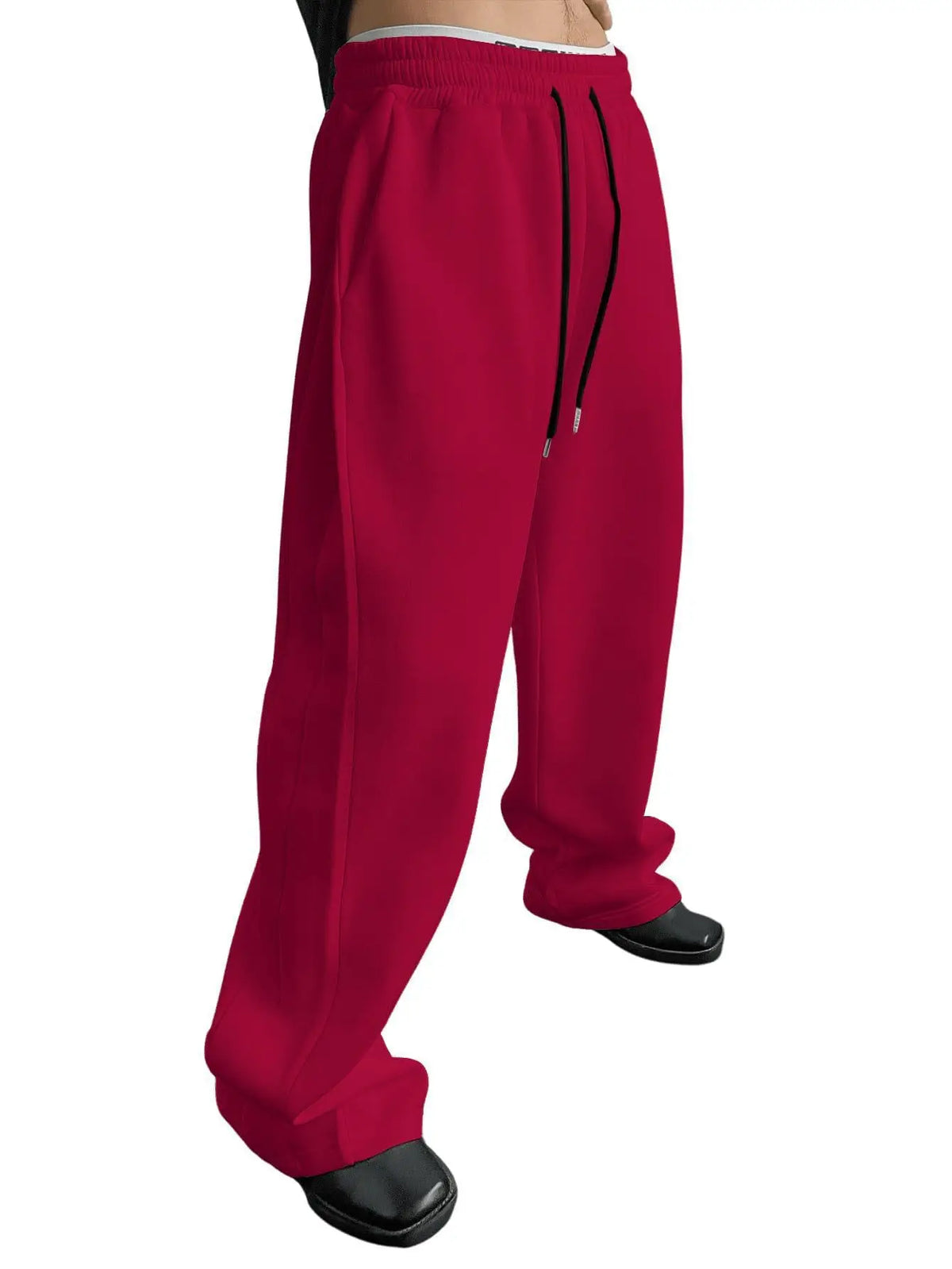 Pantalones de chándal para hombre, Joggers de ajuste recto para deportes y ropa de calle, pantalón informal holgado de gran tamaño con cordón, pantalón largo con múltiples bolsillos para hombre