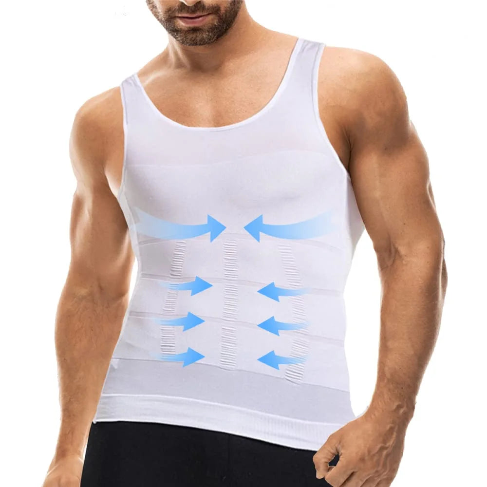 Camiseta de Compresión para Hombre, Chaleco Moldeador de Cuerpo sin Costuras, Camiseta Reductora, Faja Reductora de Cintura, Camiseta Interior Moldeadora, Camiseta para Pérdida de Peso