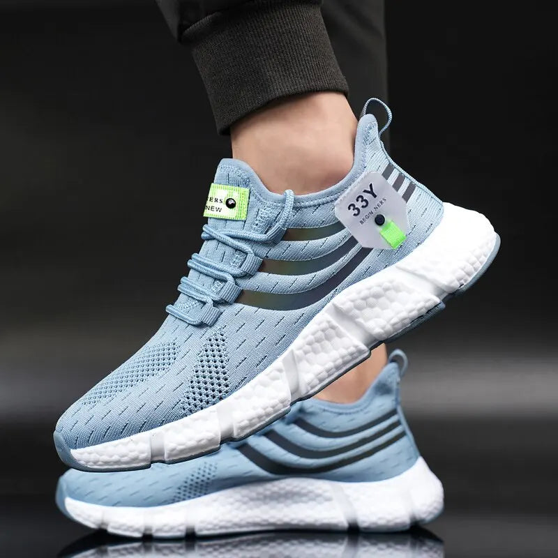 Zapatos deportivos informales para hombre, zapatillas ligeras transpirables, zapatillas de correr negras de malla para exteriores, zapatillas deportivas para correr Tenis para caminar