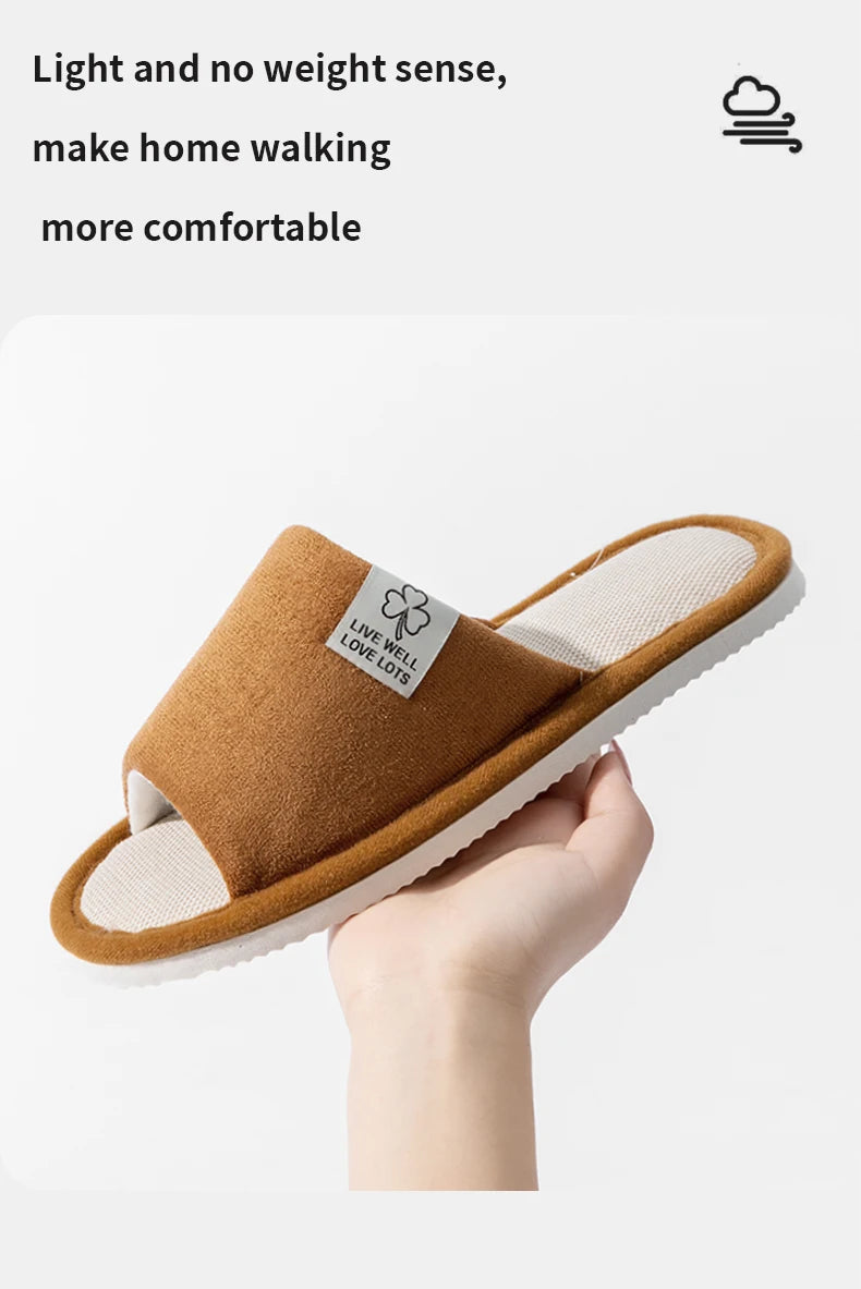 Zapatillas para hombre, zapatillas de casa de interior de suela blanda antideslizantes para primavera y verano, zapatillas cómodas de lino para todas las estaciones