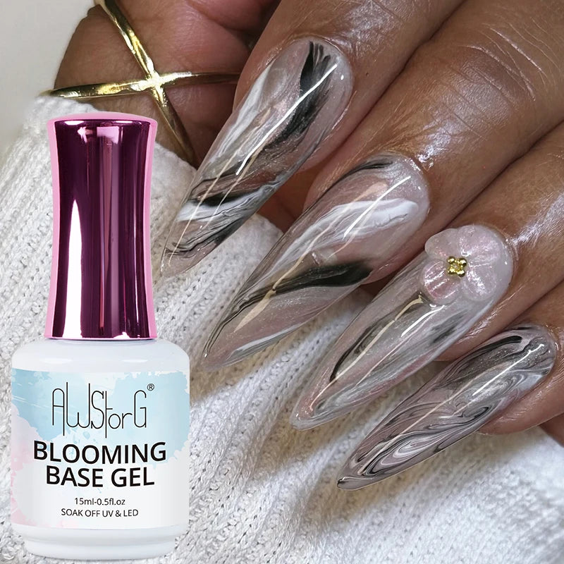 Gel para floración de uñas de 15 ml, gel funcional con efecto de extensión de flores, fácil de aplicar para diseño de uñas, salón en casa, manicura y pedicura