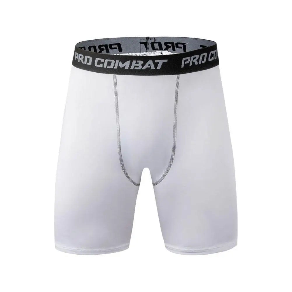 Mallas deportivas para hombre, medias de compresión elásticas para Fitness, secado rápido, pantalones cortos elásticos de entrenamiento para correr
