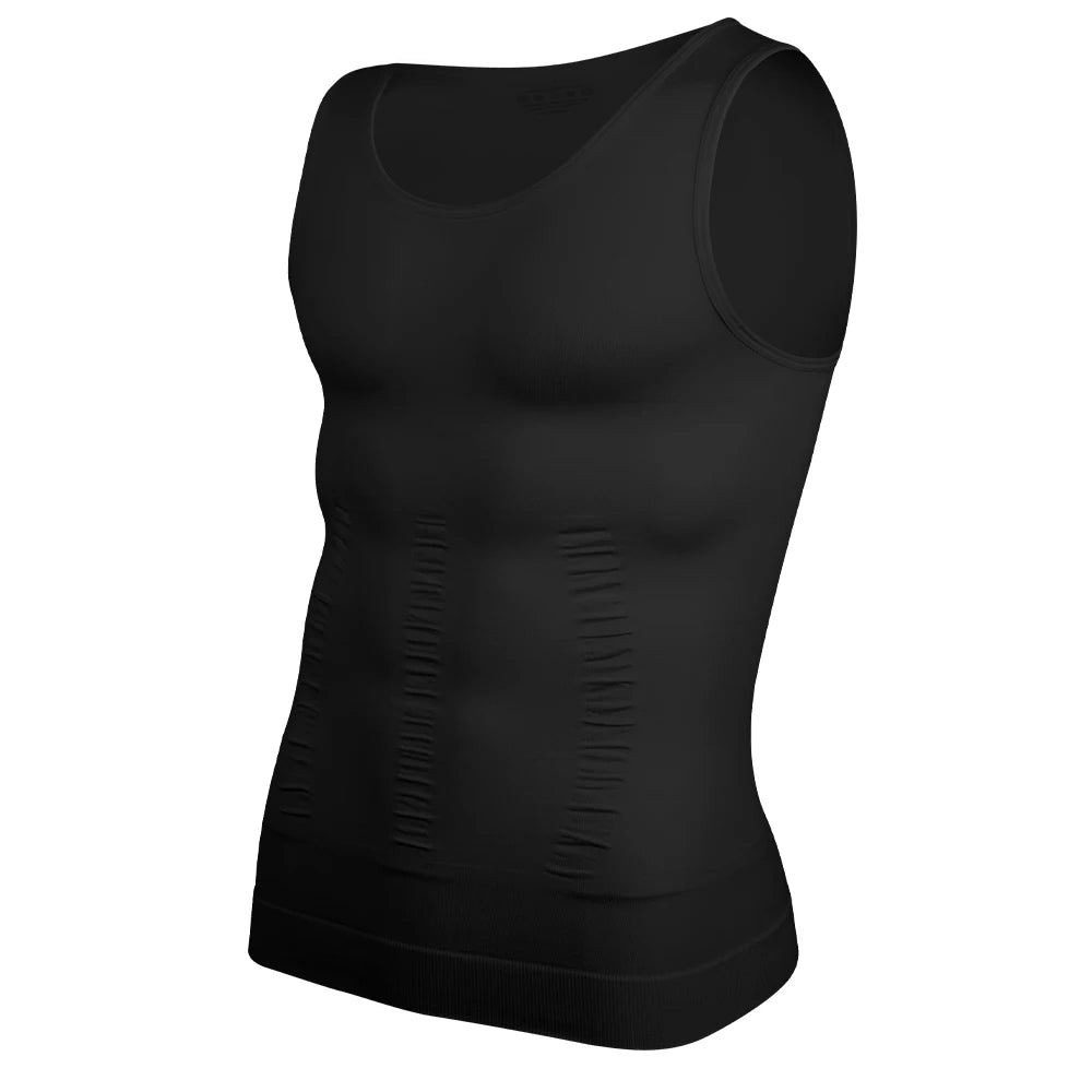 Camisa de compresión para hombre para moldeador de cuerpo, chaleco adelgazante, ropa interior ajustada para abdomen, camiseta sin mangas