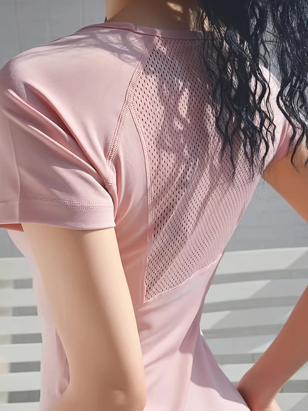 Camiseta deportiva para mujer, transpirable, sexy, belleza, espalda, ropa deportiva, secado rápido, entrenamiento para correr, top de yoga de manga corta